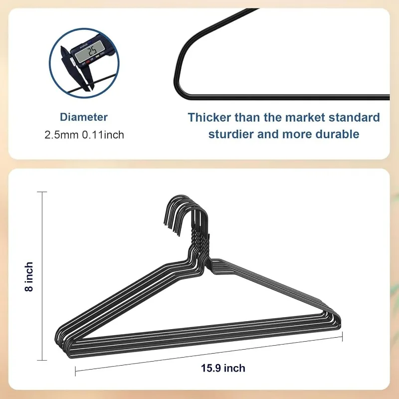 Wire Metal Clothes Hangers Bulk 100 Pack for Standard Size Suits, Coats, Shirts, Pants, Skirts