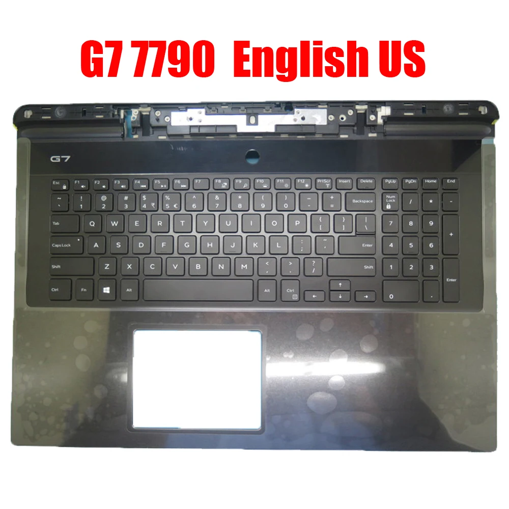 

English Laptop Palmrest For DELL G7 17 7790 00YW0N 0YW0N 02VWM3 2VWM3 0F1W8R 0N1D11 Without DP Interface Black Upper Case New