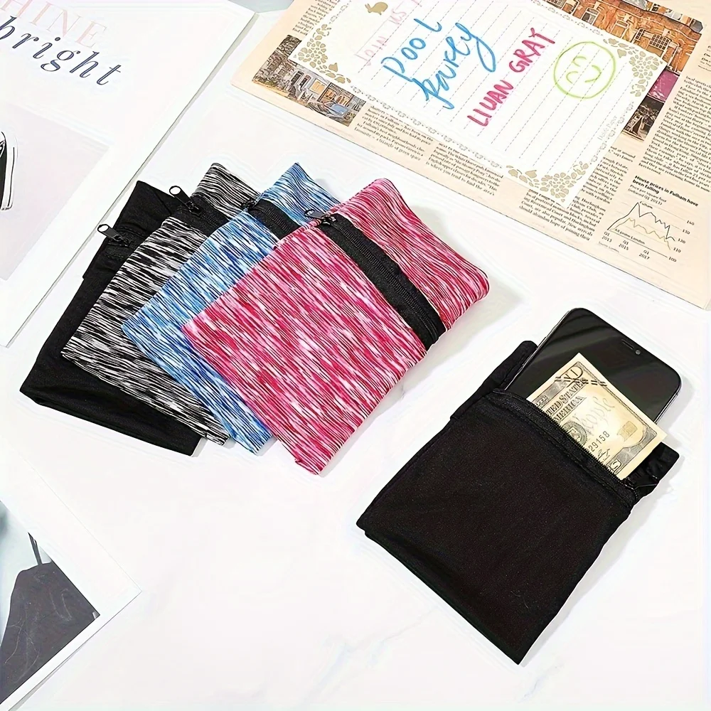 Zippered Wrist Wallet, Breathable Arm Phone Pouch, Mini Coin Purse for Sports and Outdoor Running