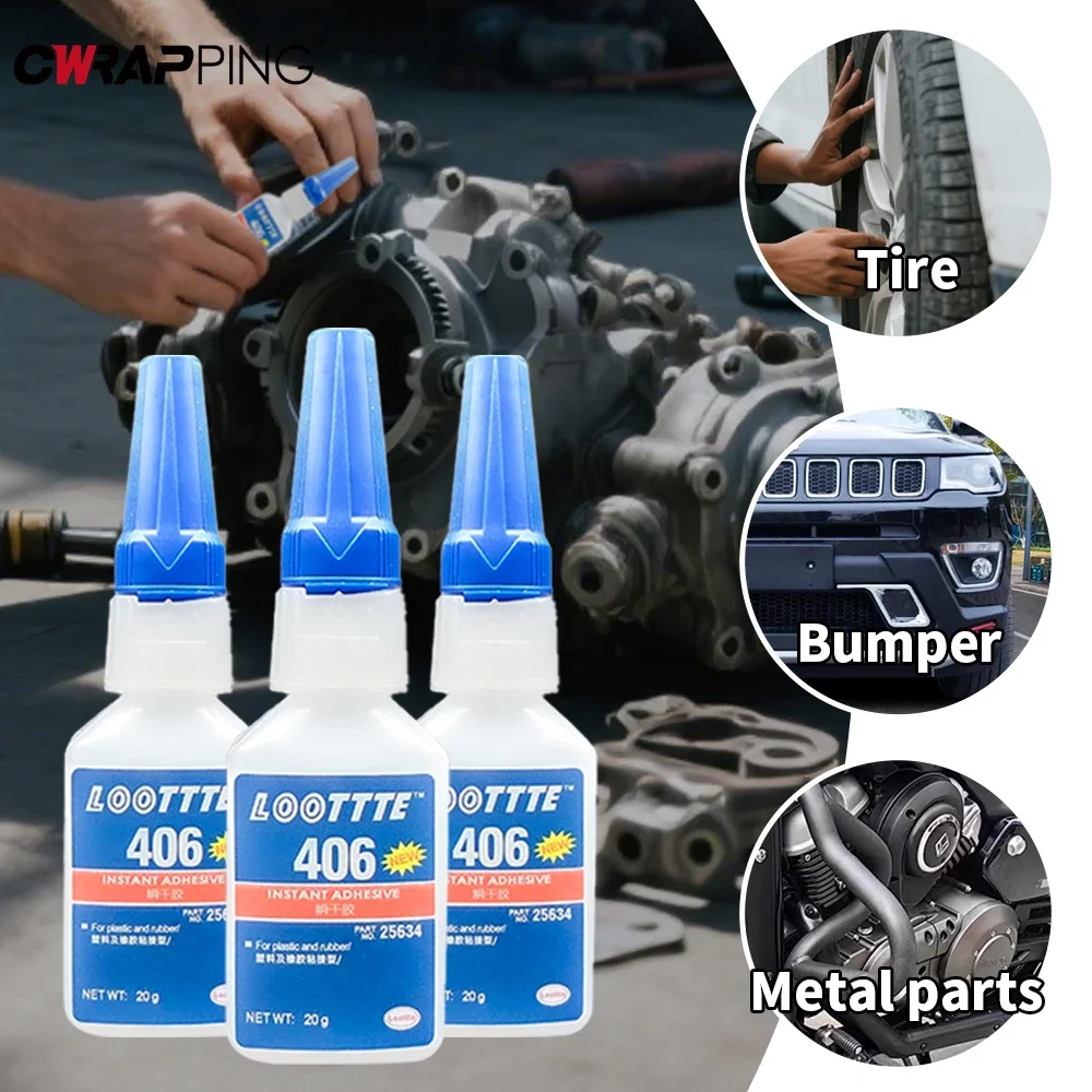 20 ml 401 Universal Instant Starker Superkleber Sekundenkleber Mighty Instant Kleber für Harz Keramik Metall Glas Schnell trocknendes Autozubehör
