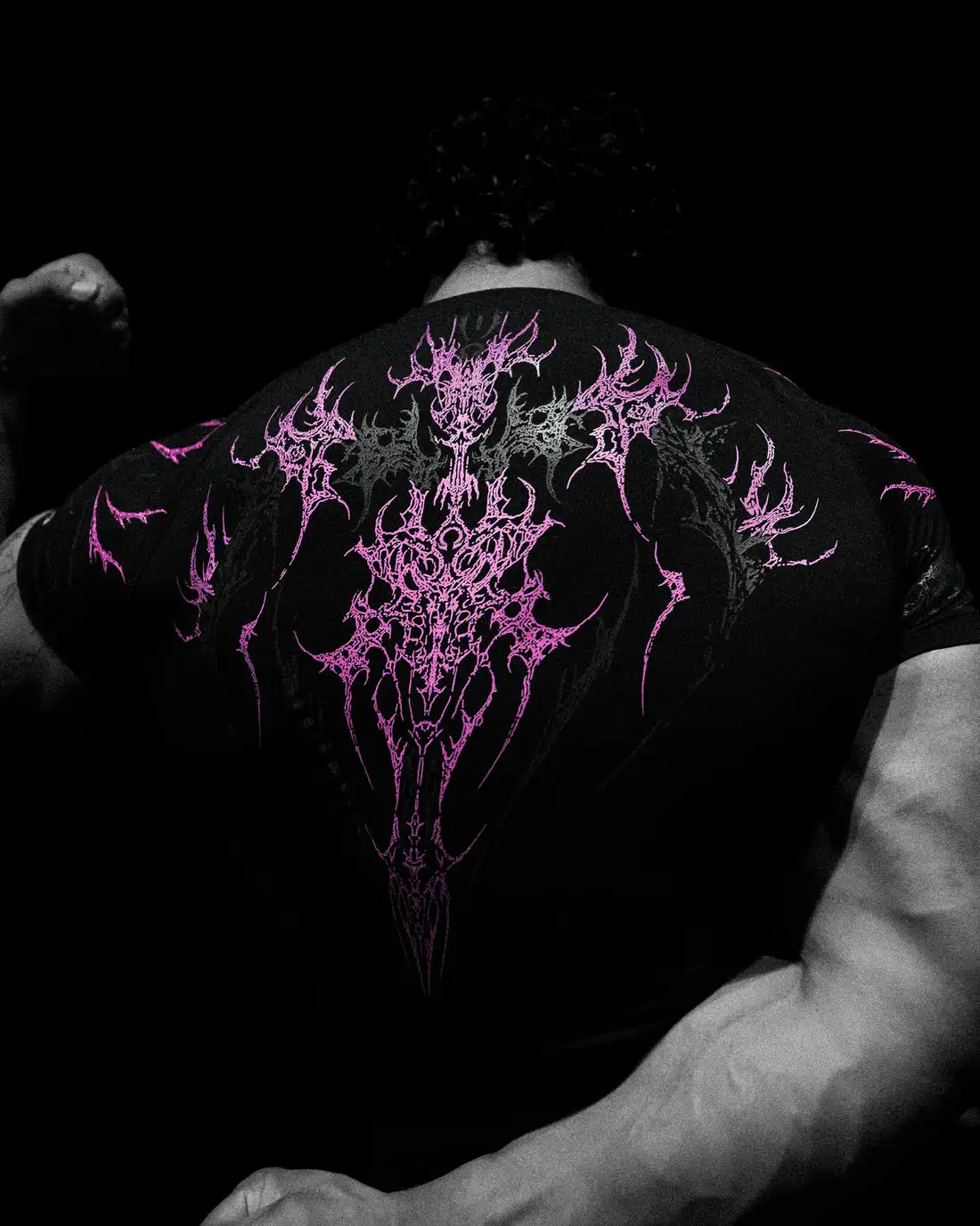 

Void Tech Evangelion Compressions tops Muscle GYM Fitness in Black Wolves Club Y2K