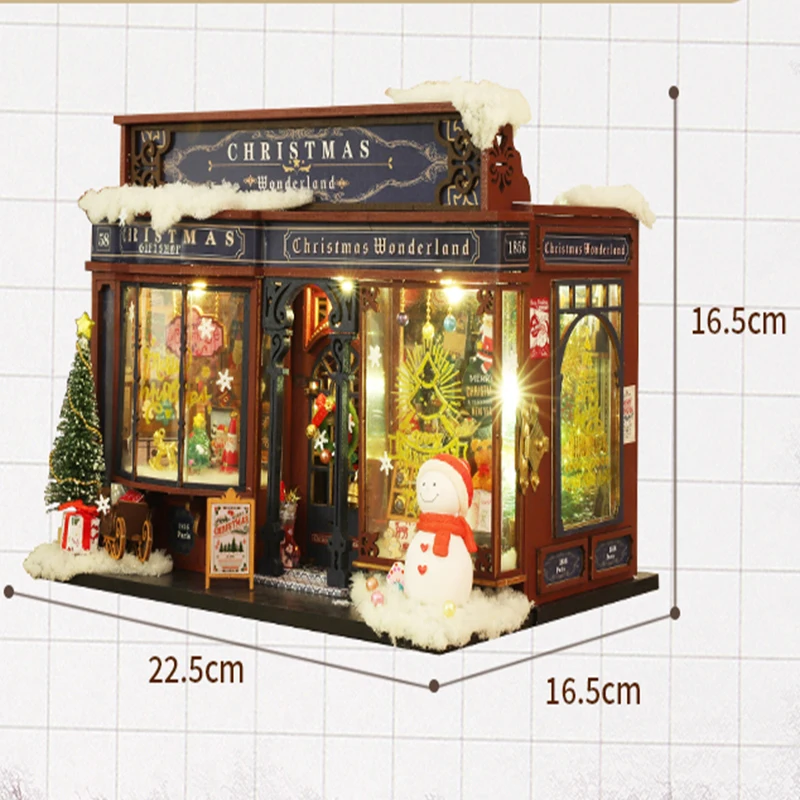 Christmas Gift DIY Big Doll House Wooden Miniature Furniture Dollhouse Handmade home Model Assembly Toys for Children