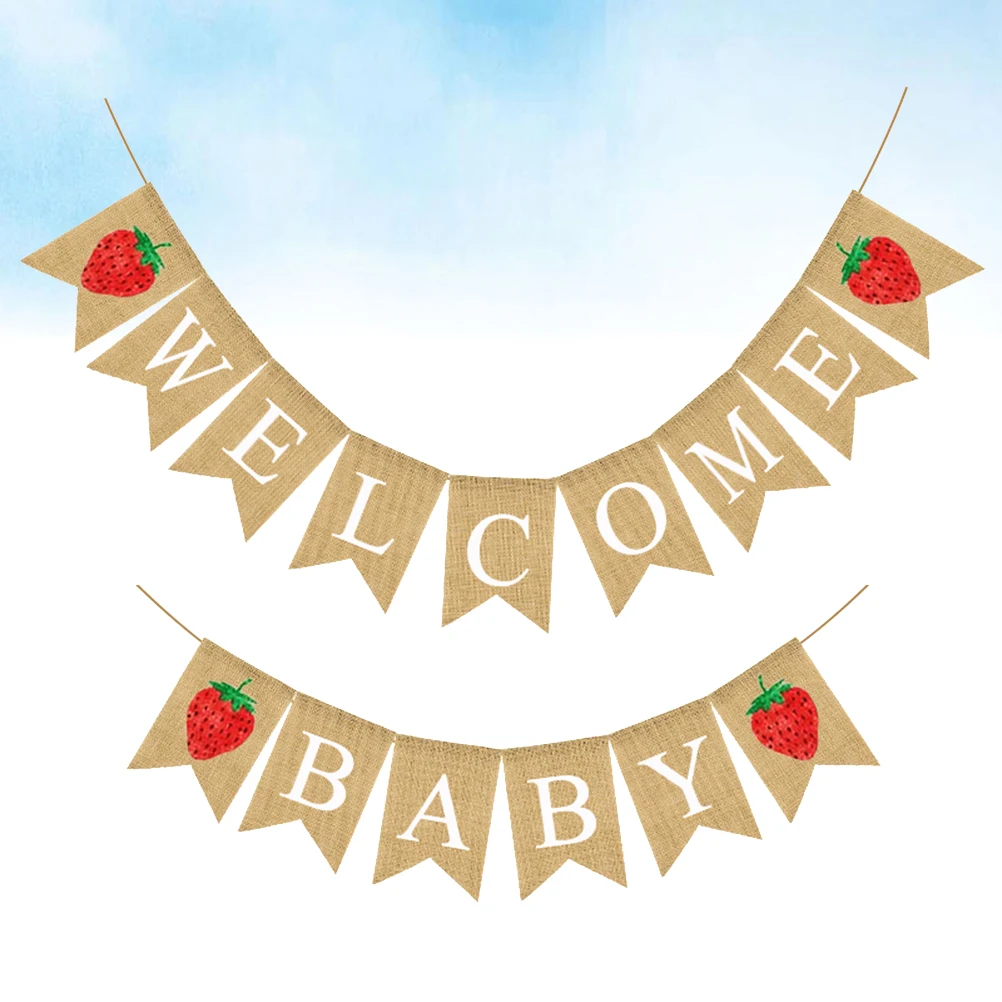 

Linen Garland Banner for Baby Shower Unique Pumpkin Theme Hanging Decorations Kids Bedroom Nursery Festive Celebrations Party