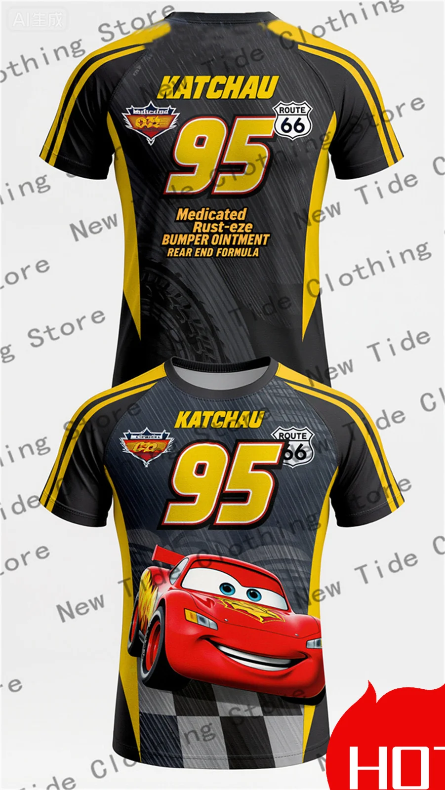 

Мужская футболка из фильма «Тачки» с рисунком 95, футболка с молнией McQueen, модный летний топ с короткими рукавами для взрослых, повседневная уличная одежда