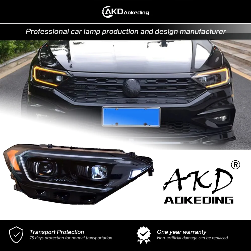 

AKD Head Lamp For VW Jetta Headlights 2019-2022 Jetta mk7 DRL H7 LED Bi Xenon Bulb Assembly upgrade Dynamic Signal Accessories