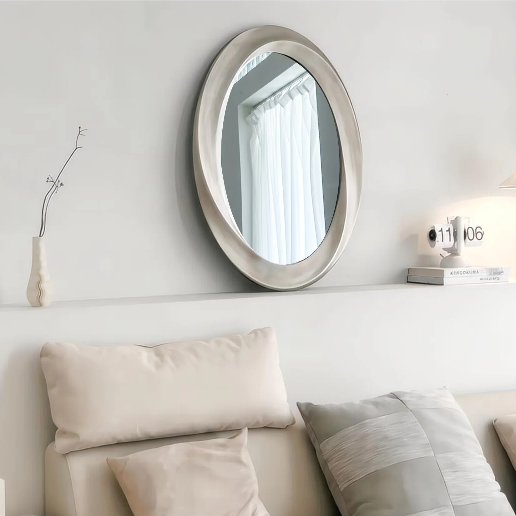 Silver Baroque Oval Mirror 4