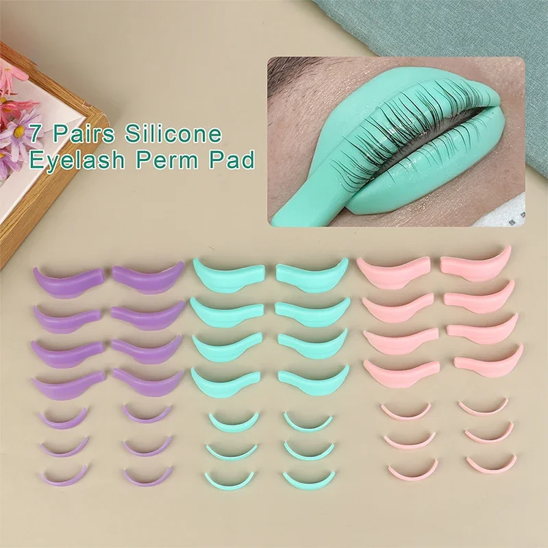 Wholesale  Eyelash Perming Pads 7Pairs Silicone Eyelashes Perming Curler Reusable Lash Lift Shield Pads Eyelash Lifting Tools image 4