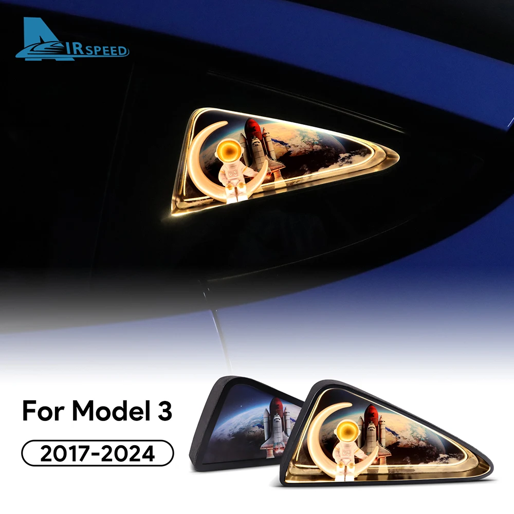 High Quality Car Rear Window Triangle Trim Light for Tesla Model 3 2018 2019 2020 2021 2022 2023 Highland 2024 Lamp Accessories