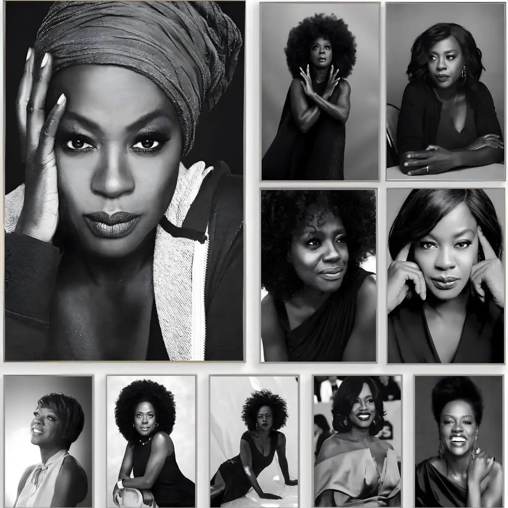 charming actress v-viola davis Poster Classic Wall Art  Home Decor  Peel and Stick Unframed