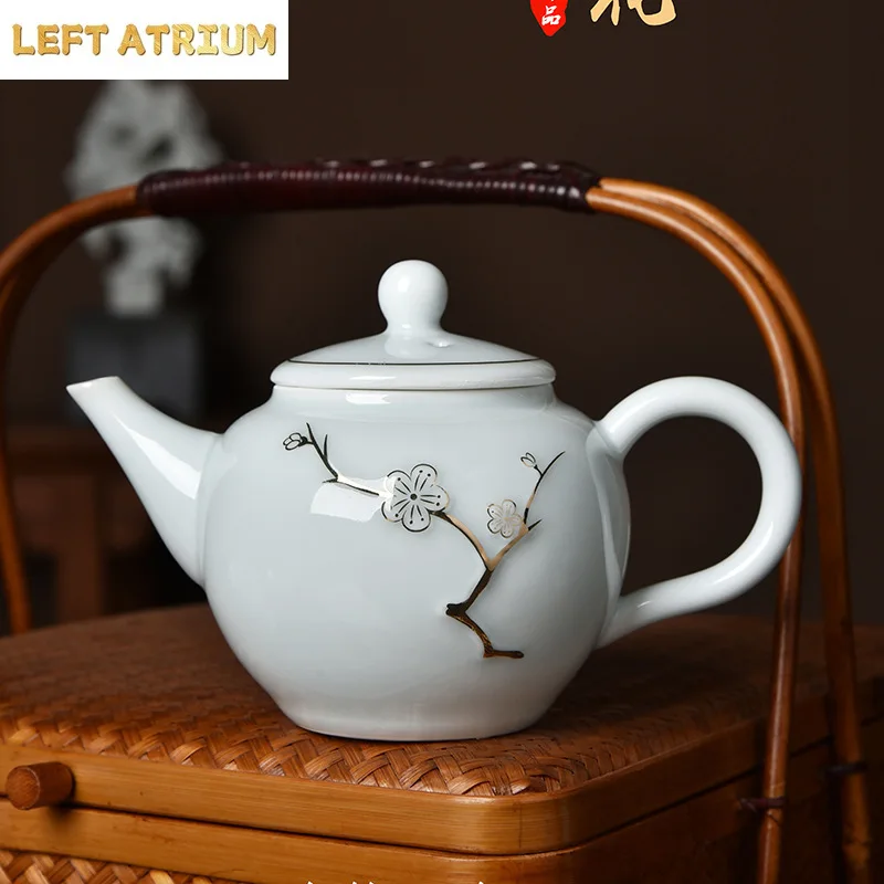 

Китайский чайник из селадона, традиционная керамическая чайная чашка ручной работы, гаваньская чашка, домашняя красота, заварочный чайник, аксессуары для чайной церемонии на заказ