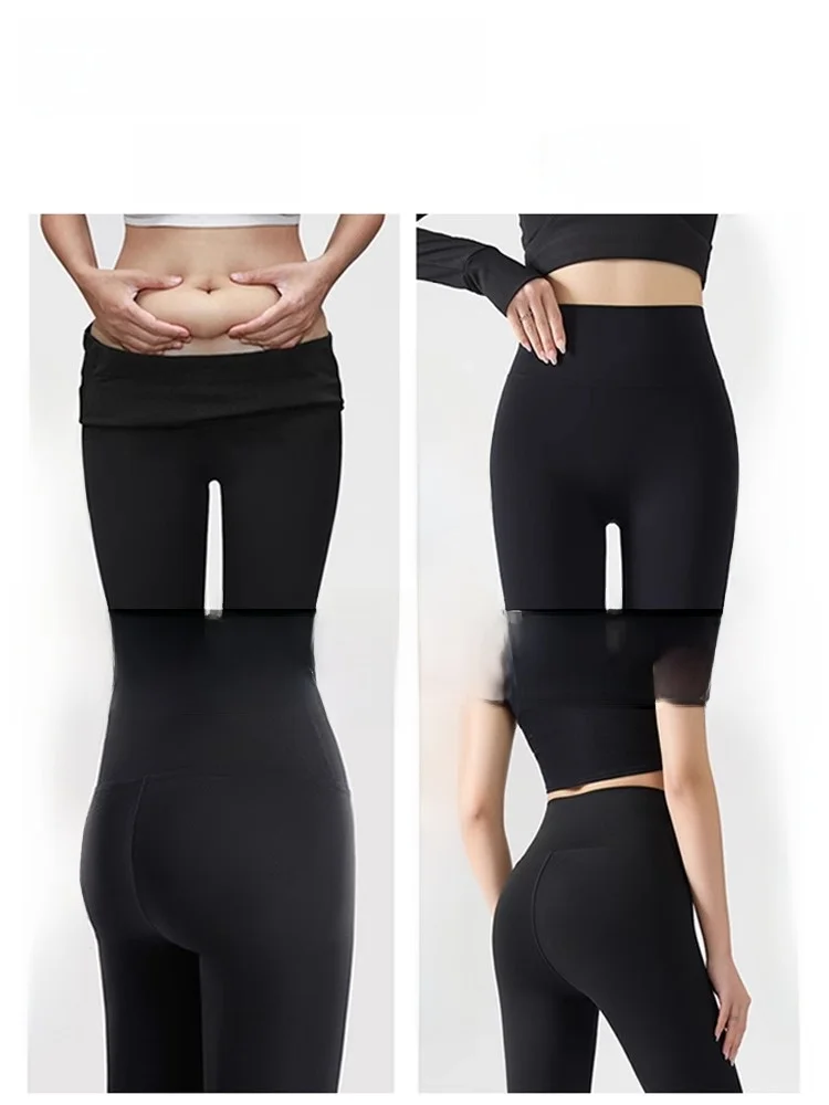 Pantalones deportivos de Yoga con forro de Fce de cintura alta, ropa de abrigo para mujer, pantalones de Arca de seda para persona Sle, otoño e invierno