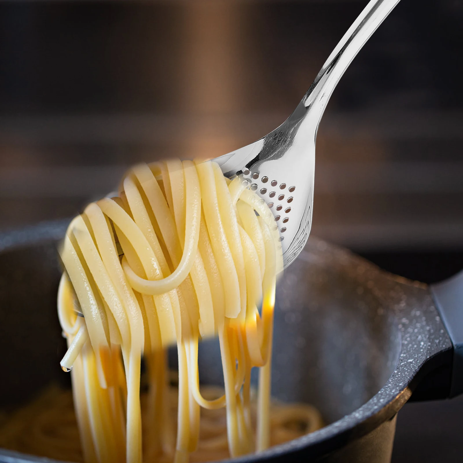 

1Pcs Stainless Steel Colander Spoon Rust-Proof Multipurpose Strainer Scoop for Home Restaurant Use Filter Spoons