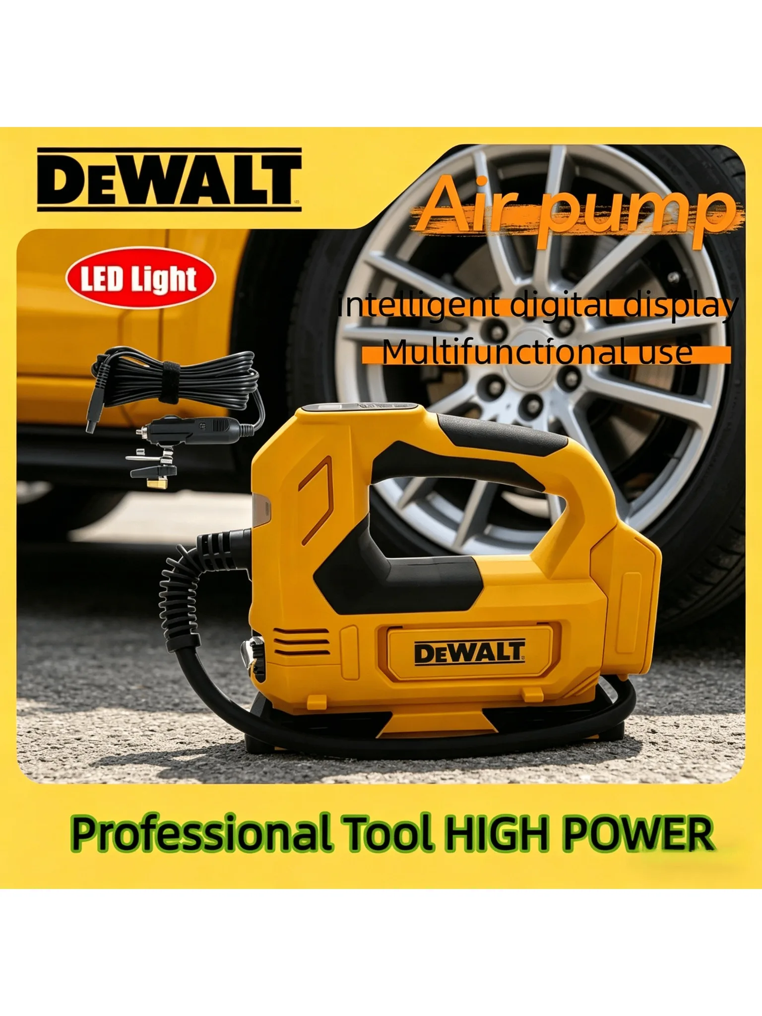 AliExpress Dewalt DeWALT 18V 20V Cordless Portable Air Pump Tire Inflator Electric Compressor For Car Motorcycle Bike Rechargeable Power Tool