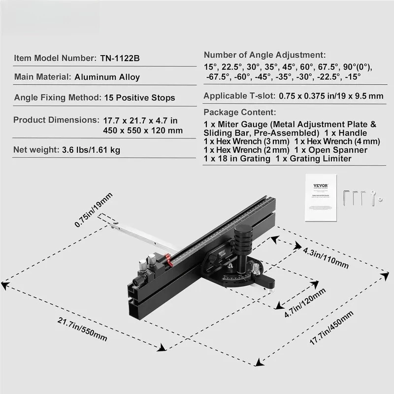 Woodworking Push Handle Safety Push Stick for Carpenter DIY Enthusiasts Anti Kickback Guide Block Compatible with Table Saw