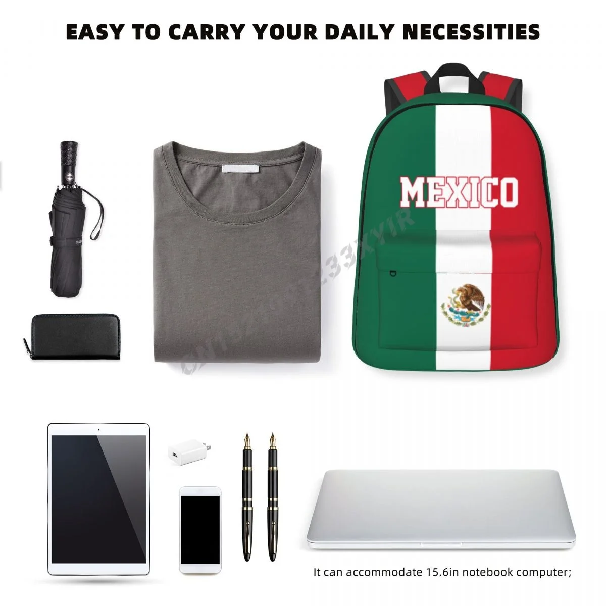 Unissex mochila méxico bandeira ponto mexicano schoolbag saco do mensageiro caso portátil bolsa de viagem presente