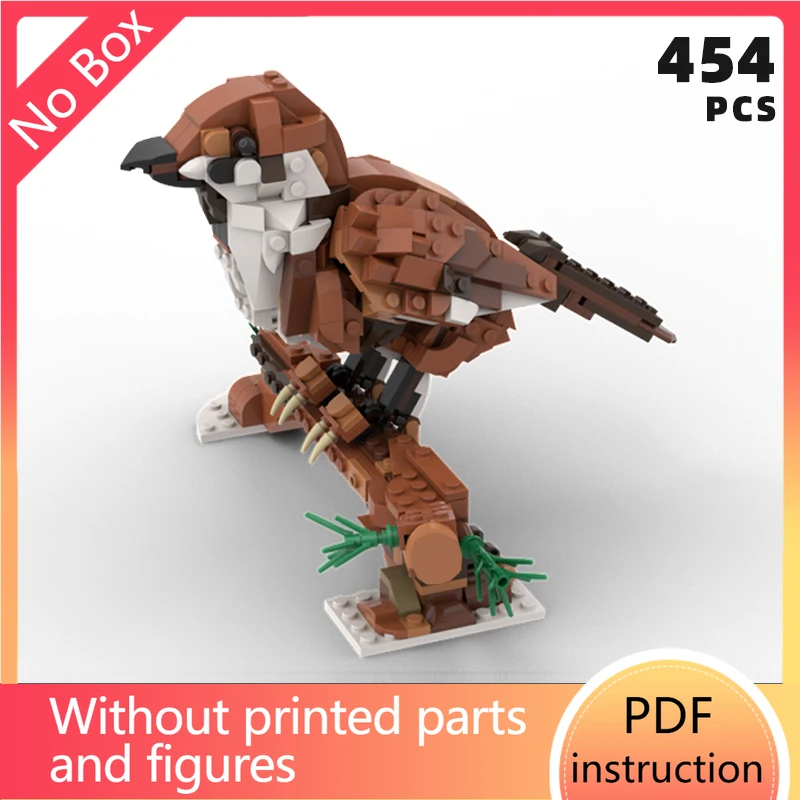 

lifelike sparrow bird diorama bricks nature animal blocks tree branch moc building unique display klocki