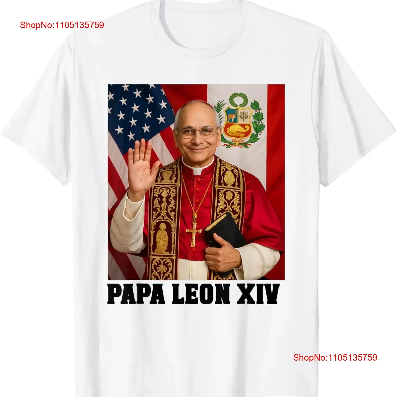 Papa Leon XIV Dual Nationality Design Peru USA For Adult S 4XL T Shirt vintage Washed designer clothes Slightly Stylish