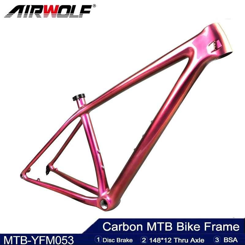 

Airwolf T1100 Full Carbon Fiber Mountain Bike Frame 29ER 148*12 Thru Axle XC Hardtail BSA MTB Frame Carbon Bicycle Frame