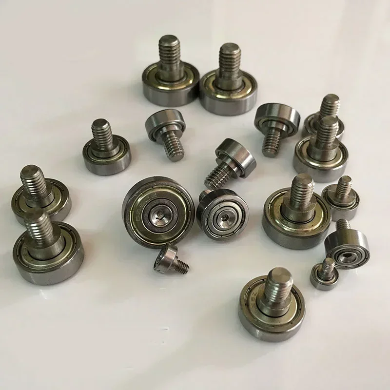 

nEqHMOZu 2pcs M6*8mm thread rod 17mm*6mm scroll wheel fixed pulley metal bearing guide wheels ring stainless steel bolt B-type