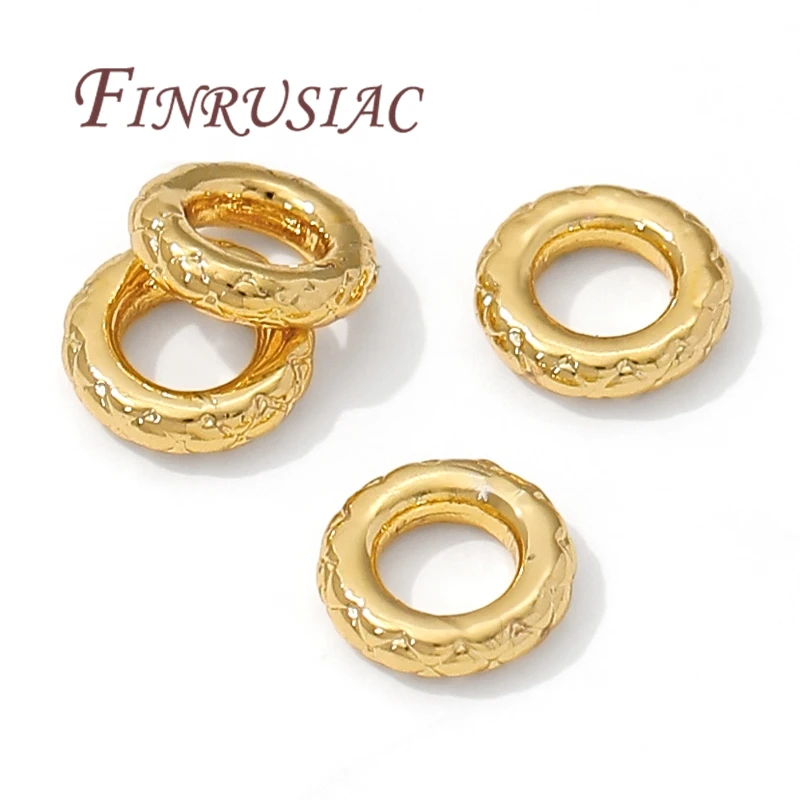 10-20Pcs Large Hole Beads 18K Gold Plated Spacer Beads For Jewelry Making,Bead Separators,Beads For Bracelets DIY Accessories image 3