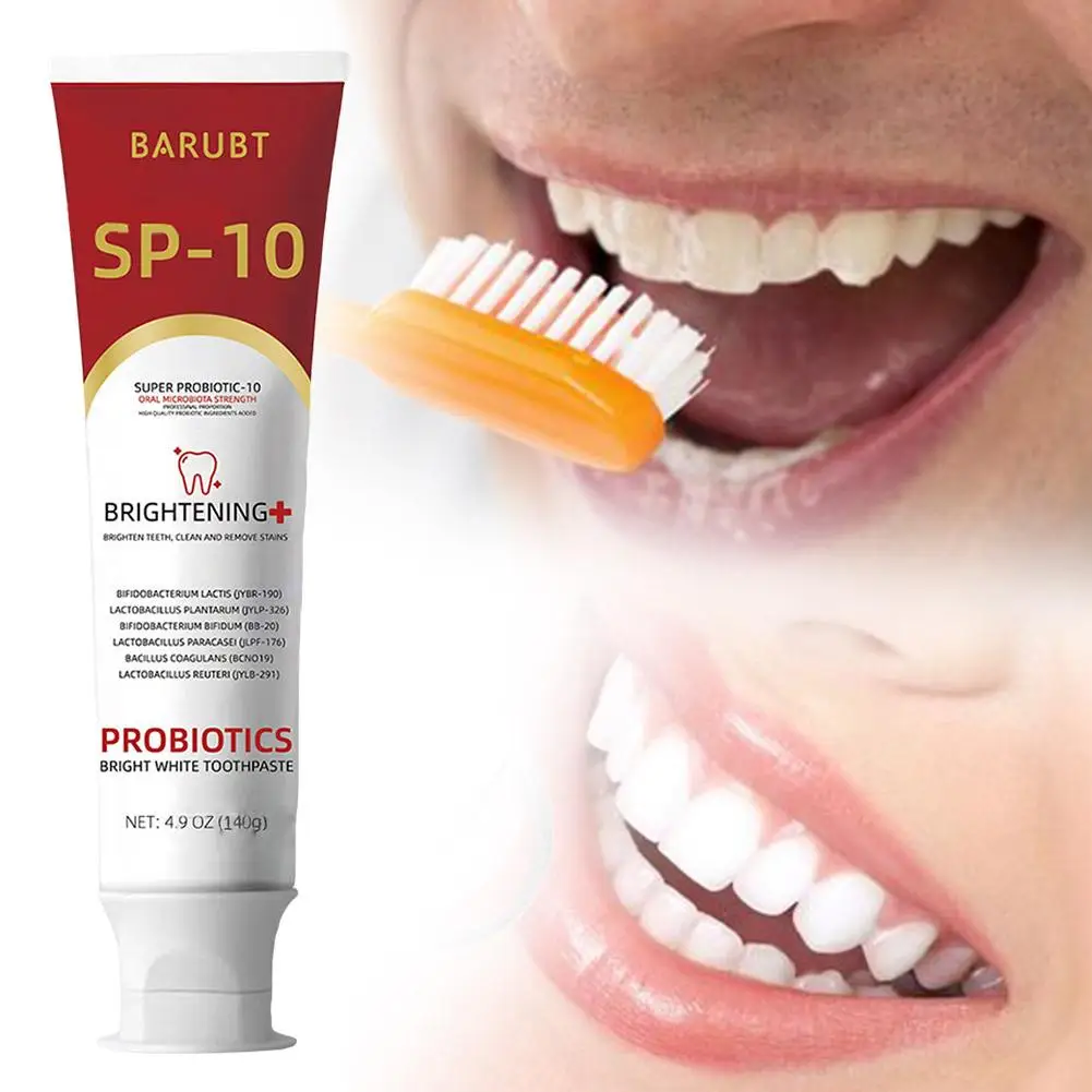 Dentifricio probiotico SP-10 Sbiancamento dei denti Rimuovi placca Alito Pulito Igiene Macchie Sbiancante fresco Denta Orale Nuovo 140g Tee X4U8