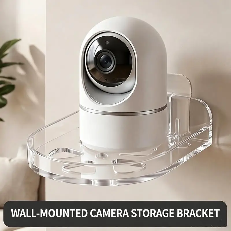 Support mural adhésif sans perçage pour caméra de surveillance – Nouveau support mural sans trace pour la maison – Fixation sans perçage – 1 pièce