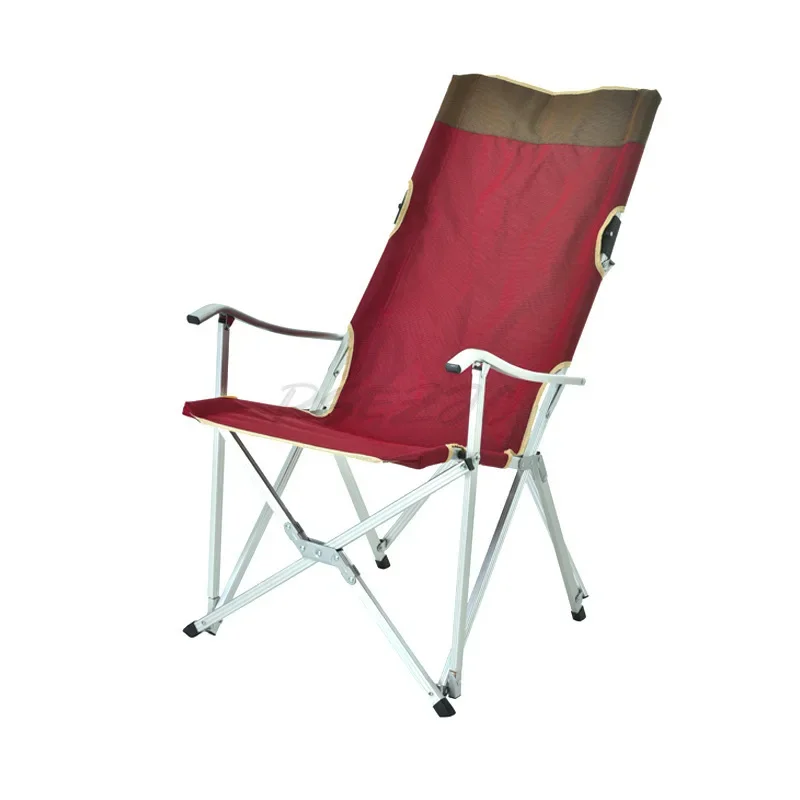 Outdoor Folding Armchair with Backrest High-end Portable Barbecue Camping Beach Chair Aluminum Tube Bracket