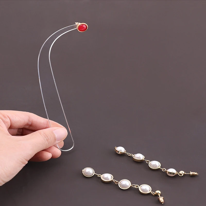 1Pc Acrylic Earring Try On Stick Forecast Shop Special Tool Ear Stud Holder Jewelry Trial Display Holder Rack For Live Stream