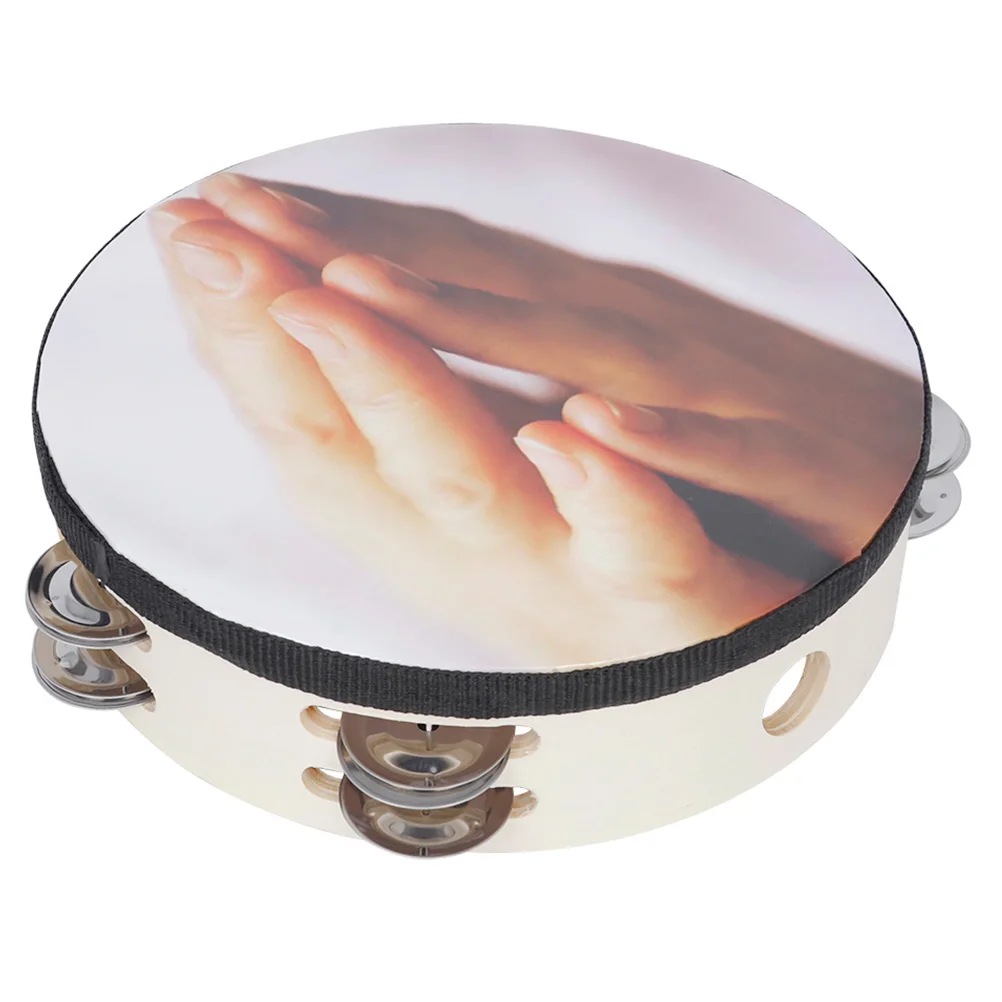 

Kids Musical Instruments Tambourine Drum Double Layer Percussion Hand Wood Early Education Child