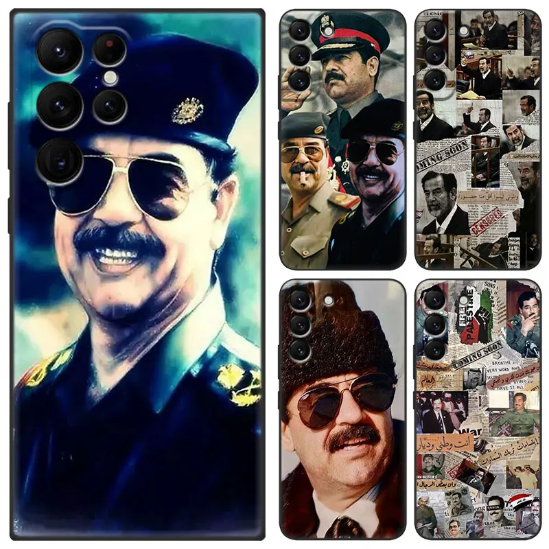 Saddam Hussein Iraq Arabic Black Case For Samsung Galaxy S23 Ultra S22 S21 Plus S20 FE A13 A14 A23 A24 A25 A33 A34 A52S A53 A54