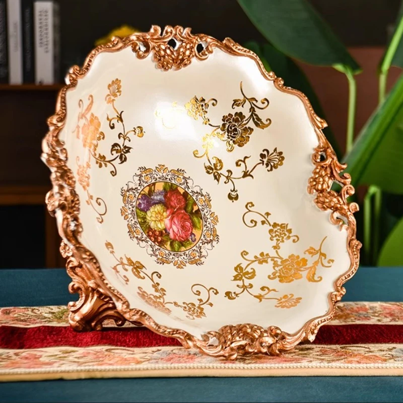 

Скандинавский жемчужно-белый ремесленный поднос с фруктами в стиле ретро, домашний креативный декор, роскошная смоляная центральная чаша, винтажный стиль, декоративная витрина