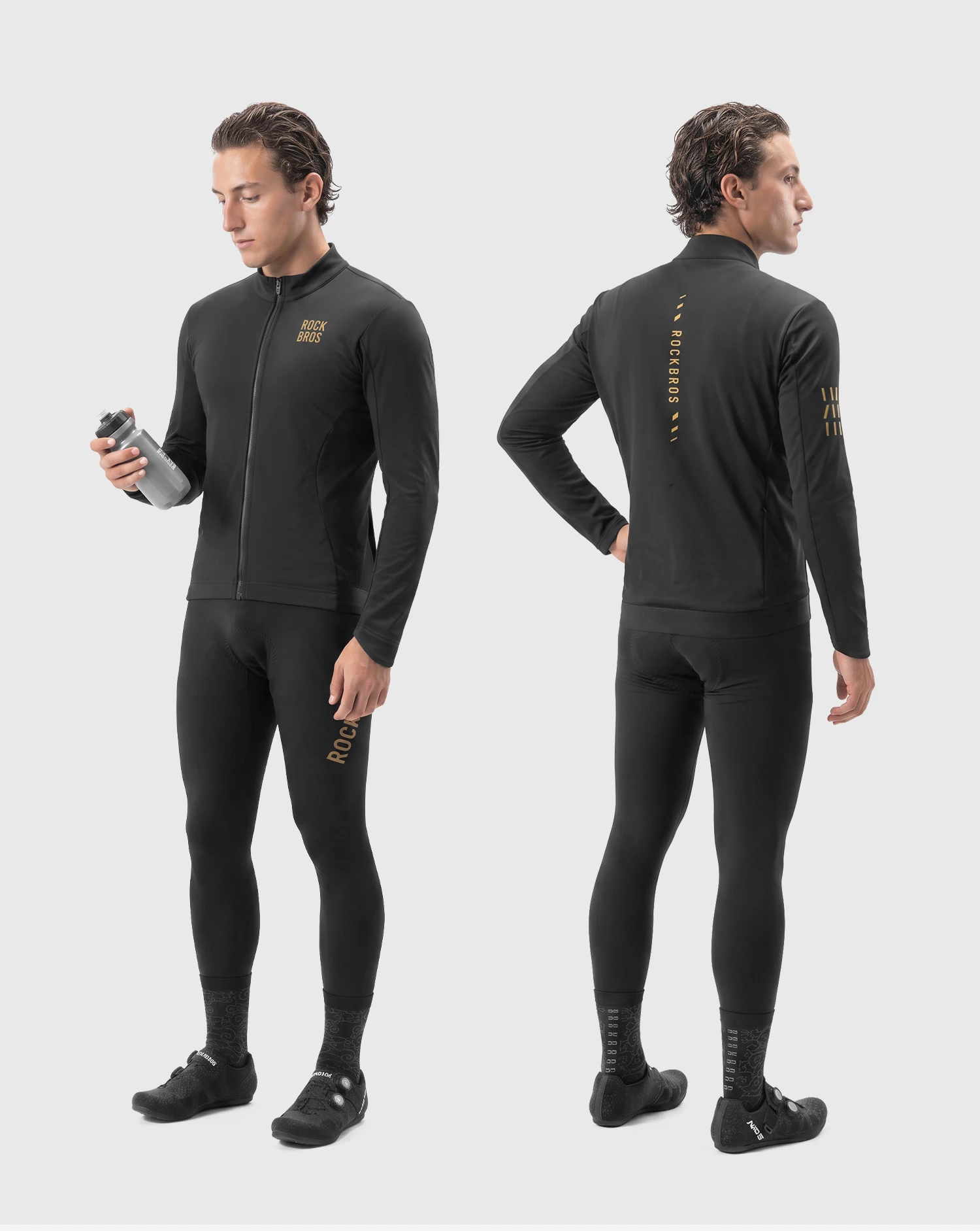 ROCKBROS Winter Warme Fahrradjacken für Männer und Frauen, Langarm-Fahrradoberteile, stoßfeste Thermo-Fleece-MTB-Straßenradjacken – Detail 16