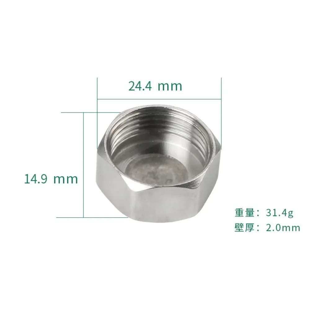 Produk Baru 19.9MM 24.4MM 31.2MMStainless Steel Internal Threaded End Plug, G1/2, G3/4, G1 BSP Threaded Pipe Fitting Plumbing F