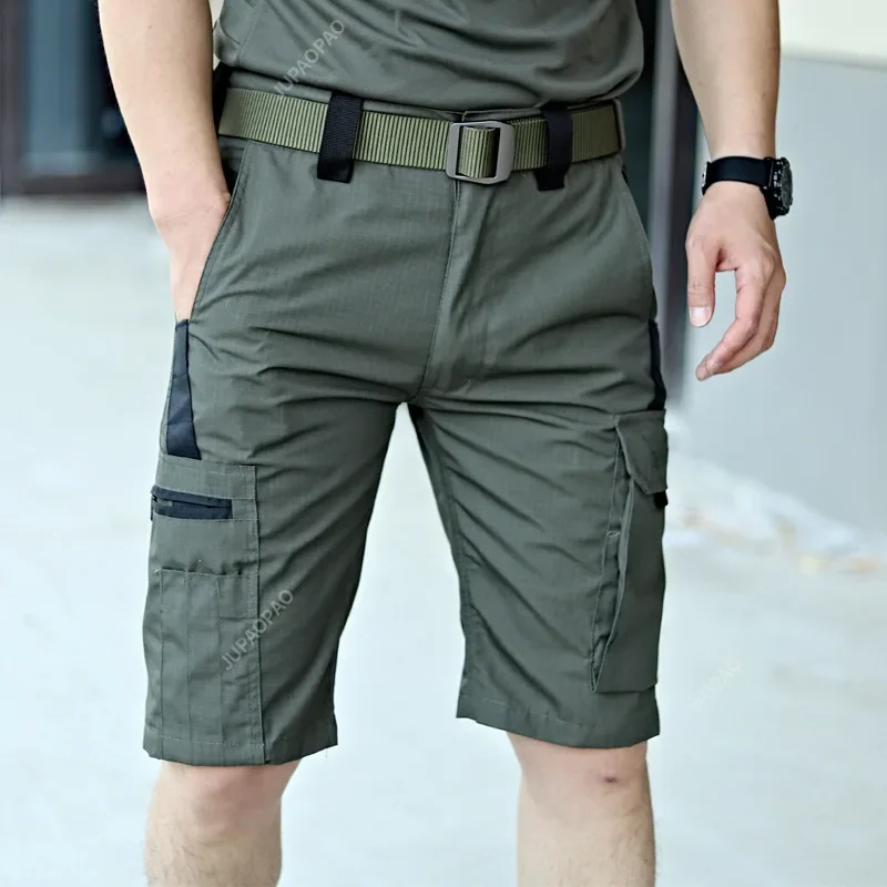 Men's Tactical Shorts with Multi Pockets Casual Durable Waterproof Cargo Shorts for Outdoor Hiking Trekking Tactical Elastic