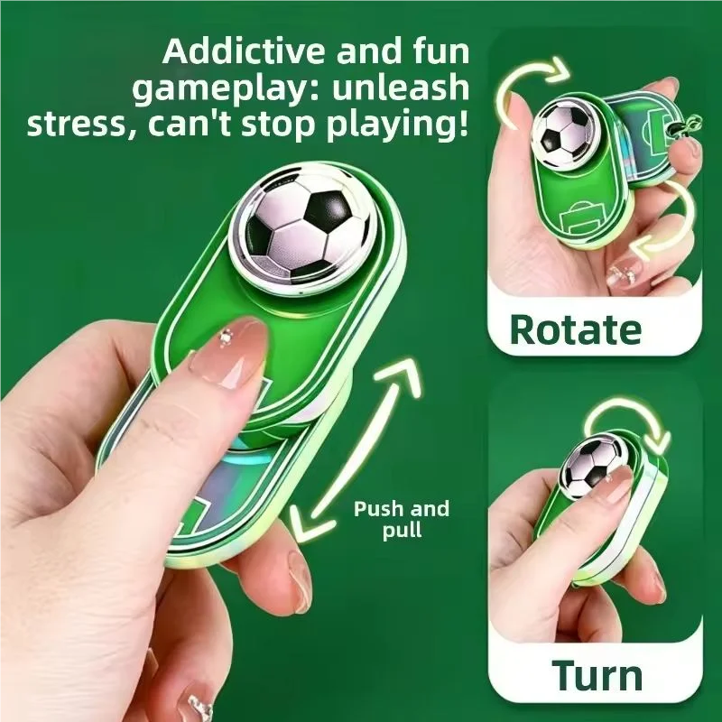 Football Fidget Spinner Keychain Push Pop Decompression Fidget Toy Portable Stress Relief Sensory Toy Key Ring Sports Fans 1Pcs