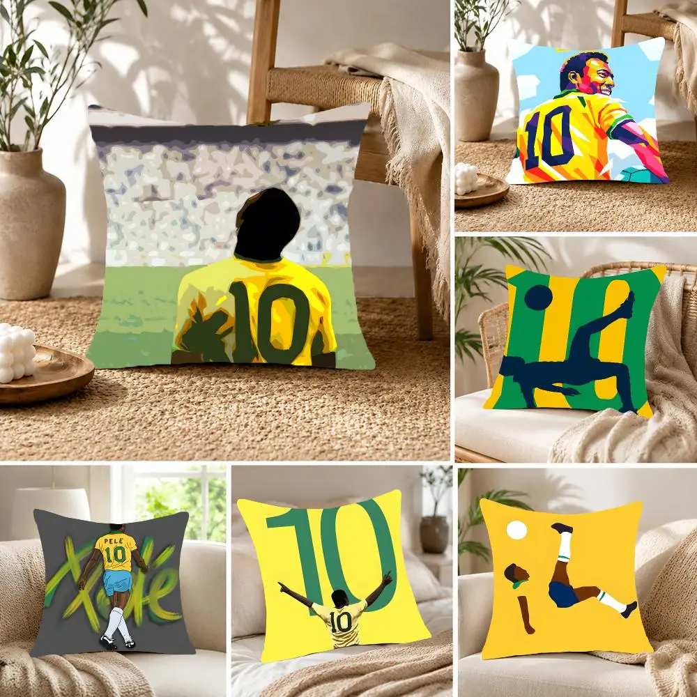 Legendary Athlete P-Pele Cushion Cover Fluffy velvet Nordic style plush Living room sofa decorative
