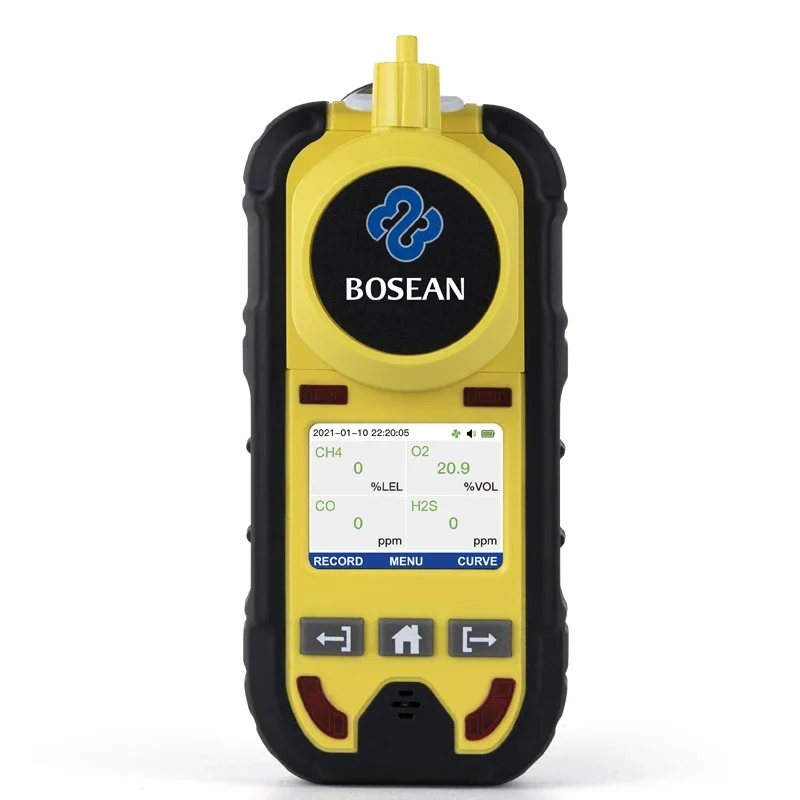 Bosean Pump Gas Monitor O2 H2S CO LEL Digital LCD Gas Detector Oxygen Hydrogen Sulfide Carbon Monoxide Combustible Leak Detector