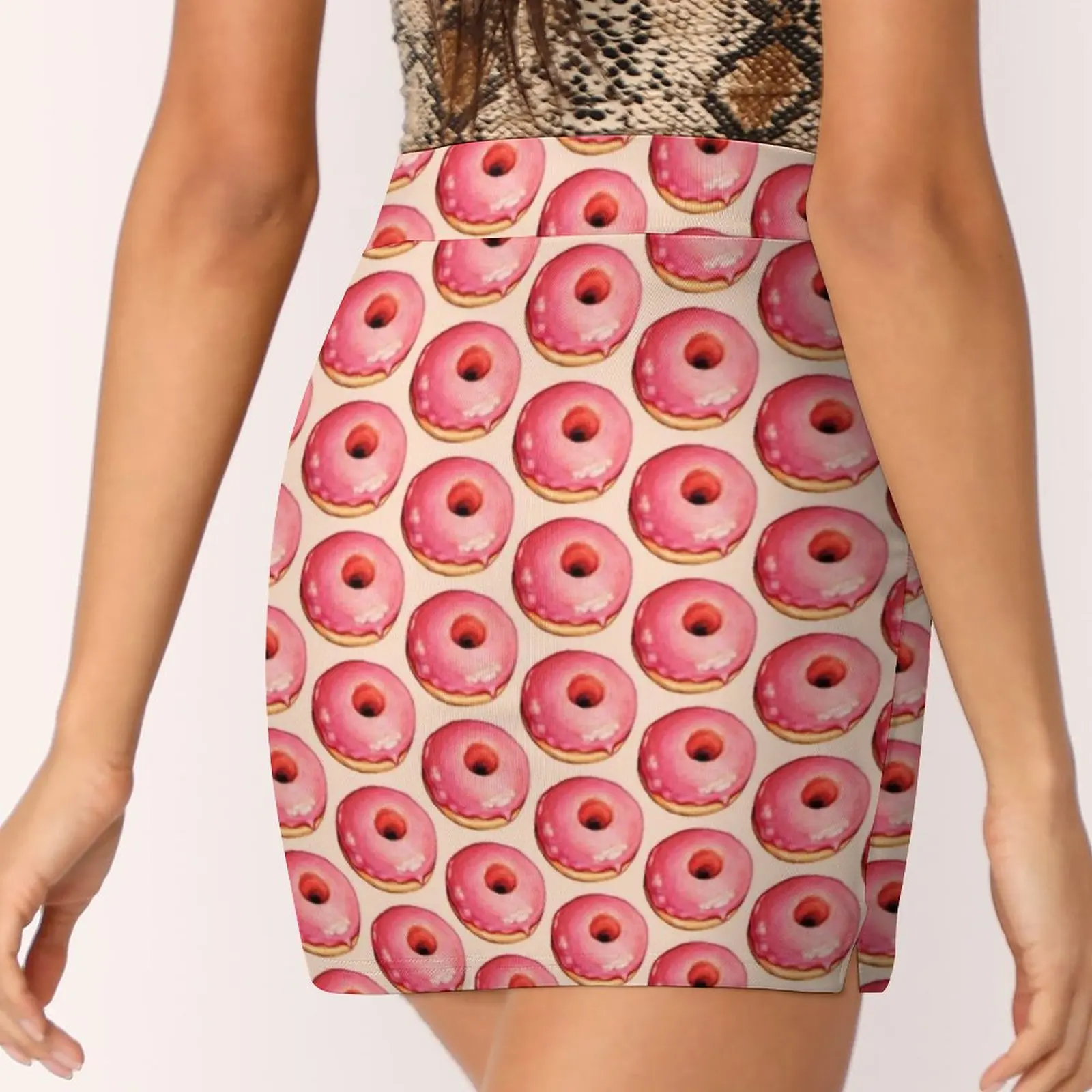 Aardbei Donut Patroon Vrouwen Rok Met Verbergen Pocket Tennis Rok Golf Rokken Badminton Rokken Running Rokken Voedsel Donut