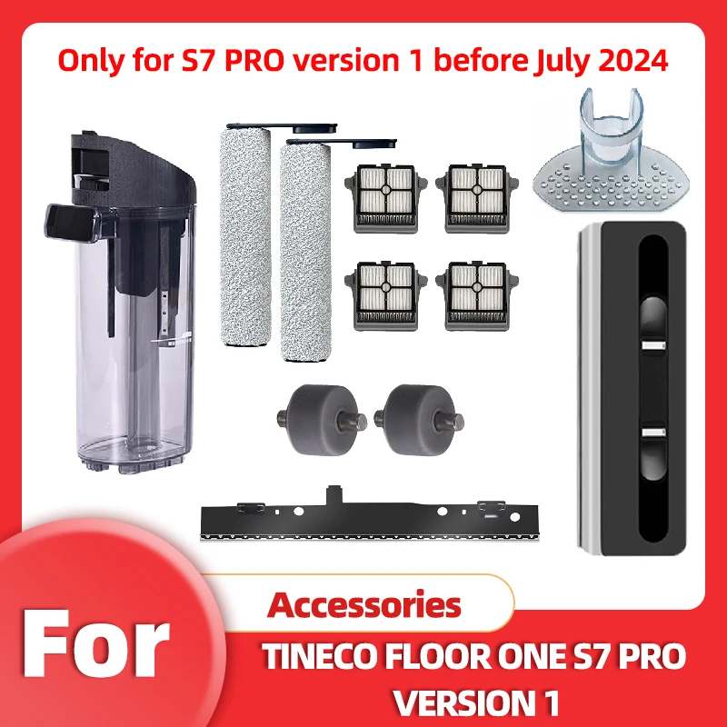 

Roller For Tineco Floor One S7 Pro Version1 Part Scraping Strip Lid Roller Brush Cover Clean Dirty Water Tank Filter Accessories