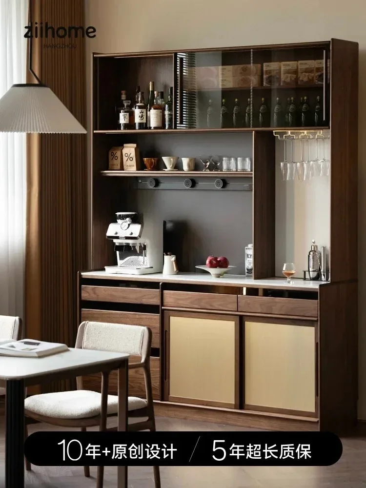 A Side cabinet | Solid wood side cabinet, integrated storage against the wall in the living room, decorative combination cabinet