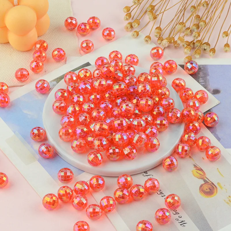 500G 8/10/12mm AB perforated transparent earth surface colorful straight hole handmade DIY beaded jewelry accessories