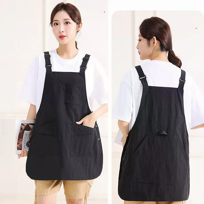 

Apron Workwear Adjustable Oil-Proof Kitchen Apron Waterproof Barbershop Smock Catering Milk Tea Coffee Shop