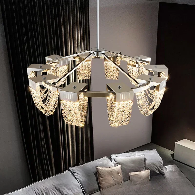 2025 New Home DecorationPendant Lights Luxury Crystal Living Room Chandelier Bedroom Pendant Lamp Ceiling Light  Indoor Lighting