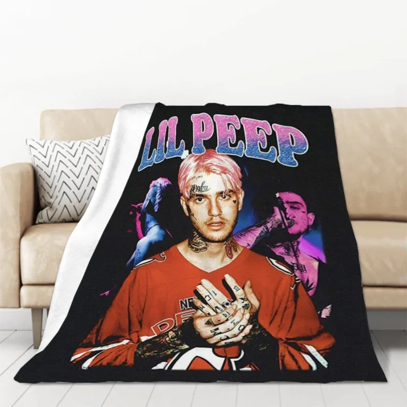 pop-rap-lil-peep-throw-blanket-for-sofa-bed-custom-cobija-microfiber-fleece-blanket-decorative-knee-blanket-for-nap