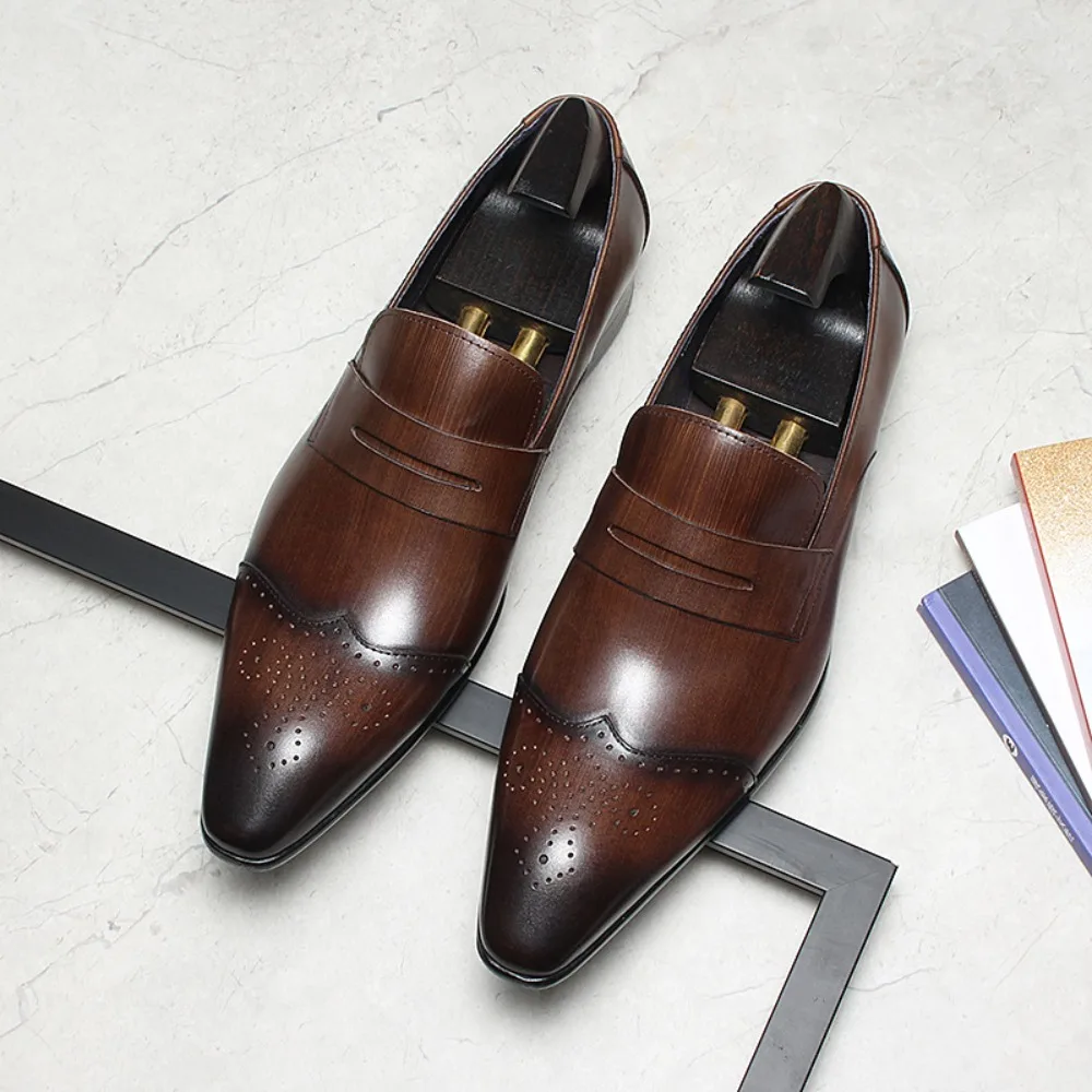 2027 Spring Autumn New Men's Business Shoes Men's Formal Skin Shoes Casual Fashion Men Sneakers Social Elegant Trend Flat