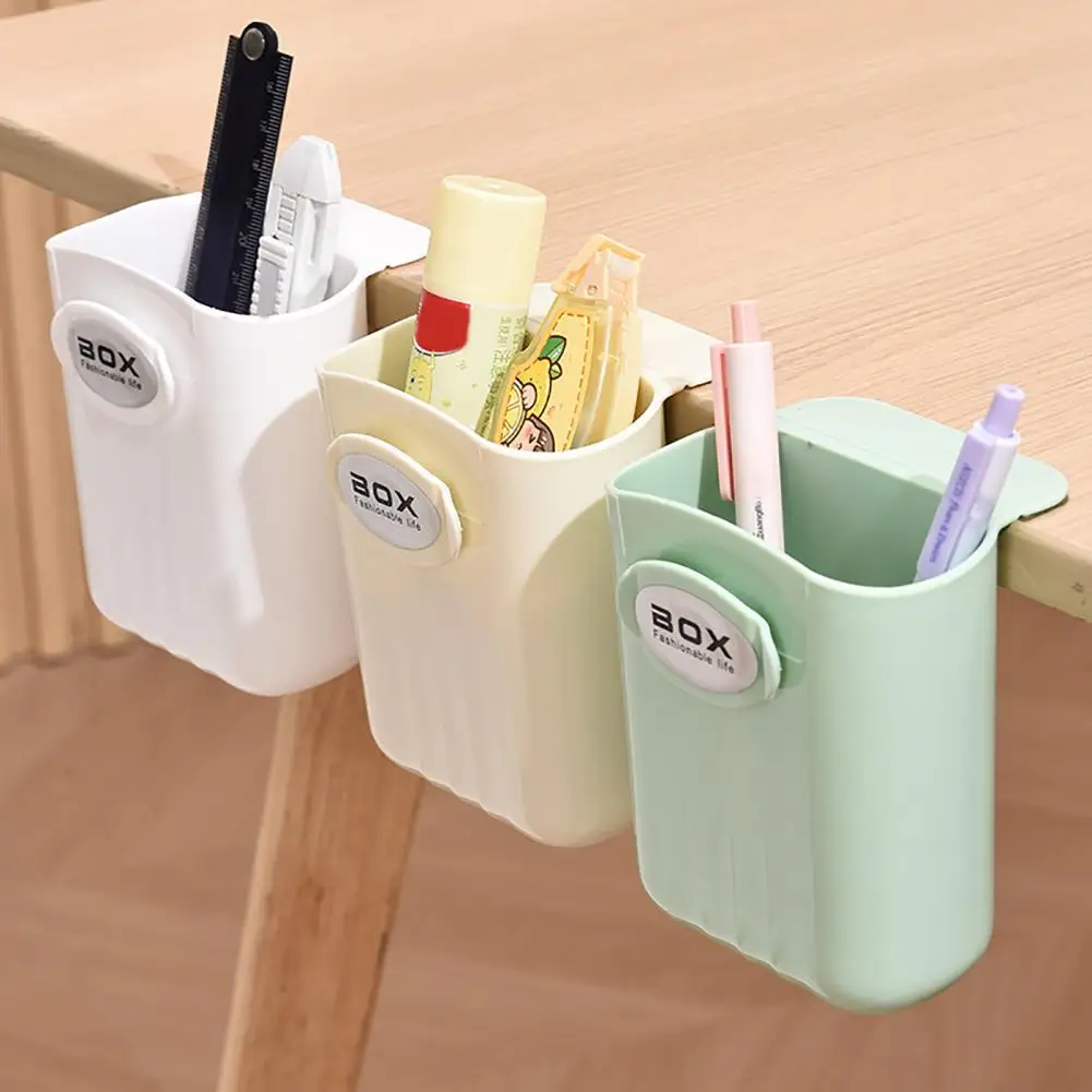 Desk Organizer Rack Pen Holder Makeup Brush Box Large Capacity Punch-Free Wall-Mounted Organizer Rack Stationery School Supplies