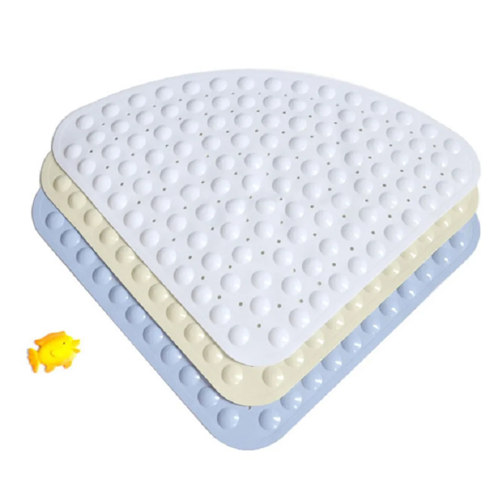

Anti-Slip Floor Mat Bathroom Shower Mat White 54x54cm Sector Shape Creative Anti-Slip Cushion Bathroom Floor Mats Safe Non-Smell