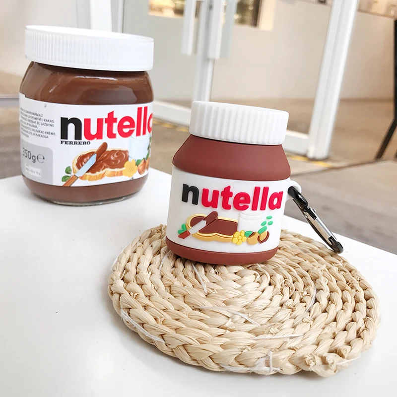 Nutella Hazelnut sauce Canned case for AirPods 1 2 3 pro charging box Soft silicone shockproof earphone protective cover coque