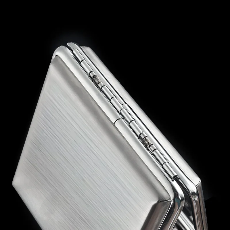 Brushed Metal Cigarette Case 20 Capacity Portable Storage Box Protective Case Smoking Accessories image 3