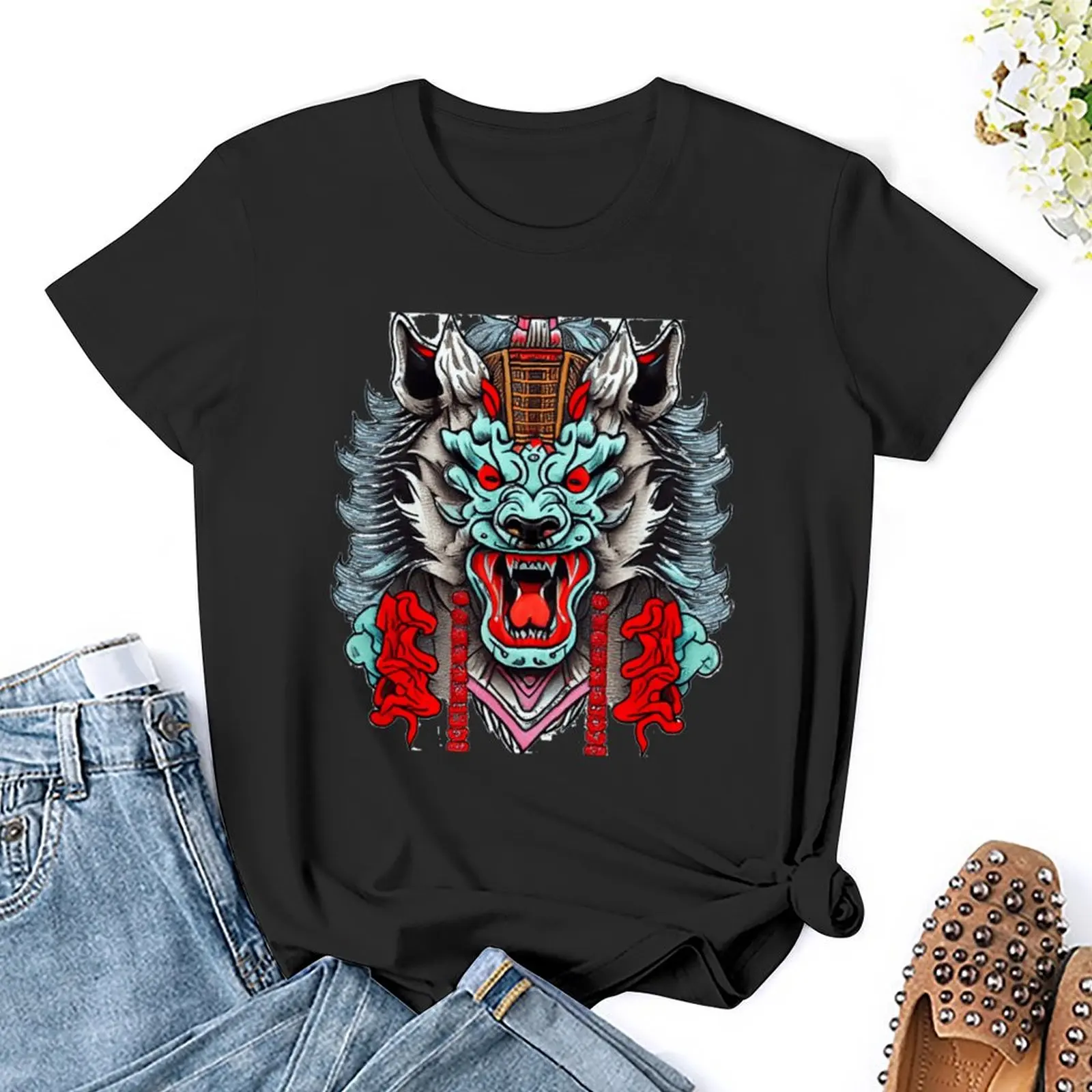 Crewneck Akuma Yokai Oni Demon Dragon For Sale T-shirt  Motion Tshirt Funny Graphic Lovely Home